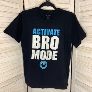 Children’s Place Blue and Black Activate Bro Mode Graphic Short Sleeve T Shirt